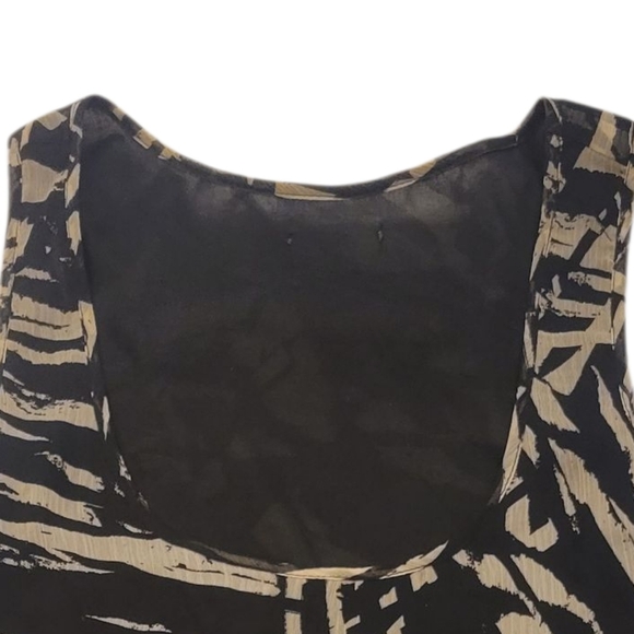 Abstract Black and Beige Women's Top - Picture 2 of 2